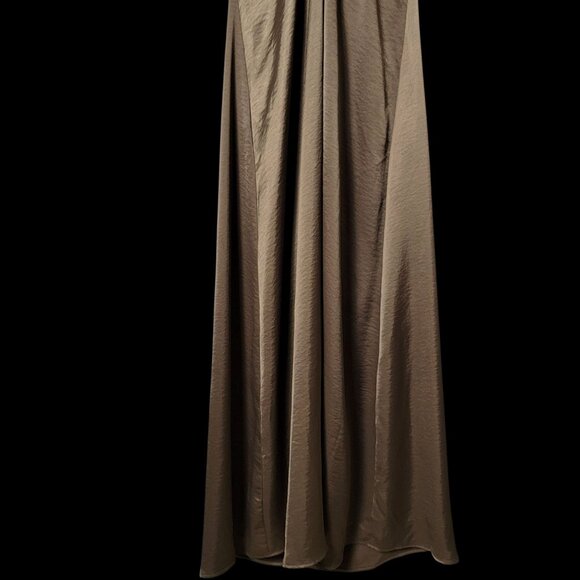 NWT House of Harlow 1960 Brown Elegant Evening Satin Maxi Halter Dress Medium - Picture 4 of 9